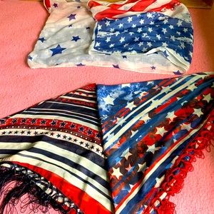 3 Patriotic Scarves. Great for summer celebrations